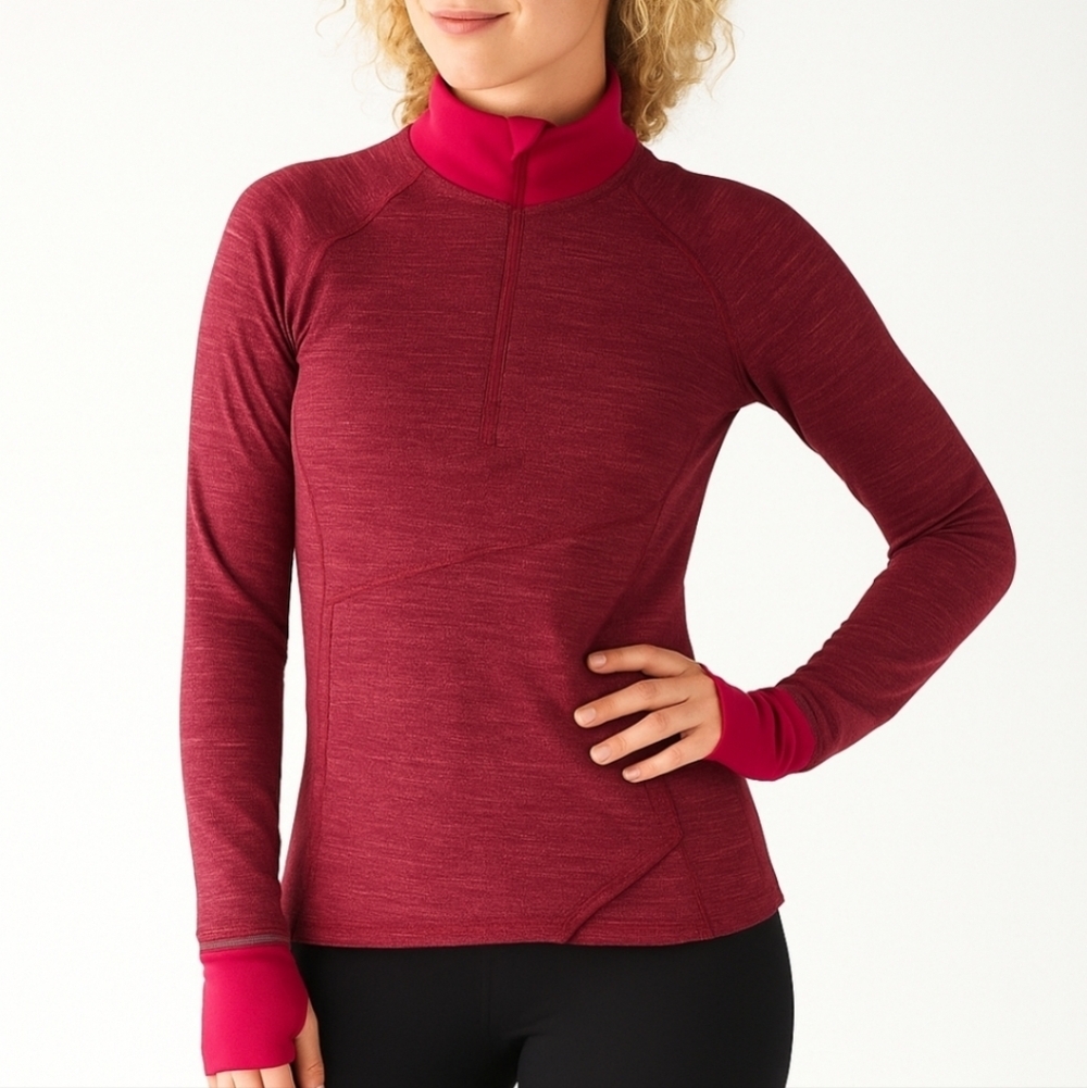 Lululemon Berry Rumble Pique Runderful 1/2 zip pullover 8
